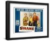 Shane, Alan Ladd, Jean Arthur, Van Heflin, 1953-null-Framed Art Print