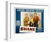 Shane, Alan Ladd, Jean Arthur, Van Heflin, 1953-null-Framed Art Print