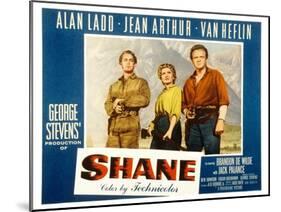 Shane, Alan Ladd, Jean Arthur, Van Heflin, 1953-null-Mounted Art Print