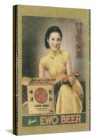 Shanghai Advertising Poster Advertising Ewo Lager, C1930s-null-Stretched Canvas