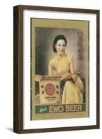 Shanghai Advertising Poster Advertising Ewo Lager, C1930s-null-Framed Giclee Print