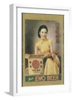 Shanghai Advertising Poster Advertising Ewo Lager, C1930s-null-Framed Giclee Print