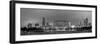 Shanghai at Night Panorama with Urban Skyscrapers and Lights in Black and White-Songquan Deng-Framed Photographic Print