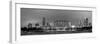 Shanghai at Night Panorama with Urban Skyscrapers and Lights in Black and White-Songquan Deng-Framed Photographic Print