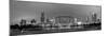 Shanghai at Night Panorama with Urban Skyscrapers and Lights in Black and White-Songquan Deng-Mounted Photographic Print