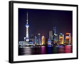 Shanghai at night-Vadim Ratsenskiy-Framed Art Print