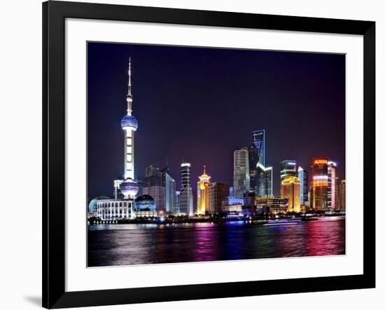 Shanghai at night-Vadim Ratsenskiy-Framed Art Print