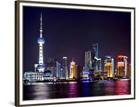 Shanghai at night-Vadim Ratsenskiy-Framed Art Print