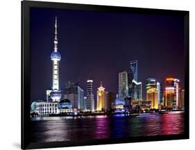 Shanghai at night-Vadim Ratsenskiy-Framed Art Print