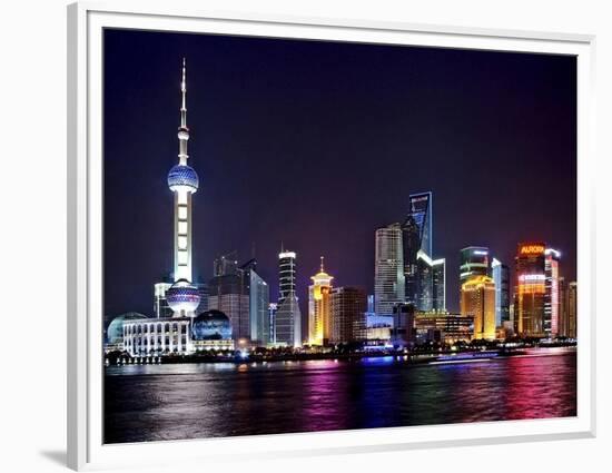 Shanghai at night-Vadim Ratsenskiy-Framed Art Print