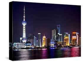 Shanghai at night-Vadim Ratsenskiy-Stretched Canvas