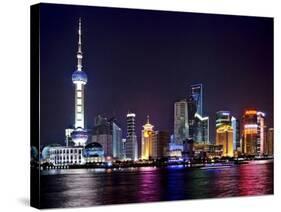 Shanghai at night-Vadim Ratsenskiy-Stretched Canvas