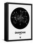 Shanghai Black Subway Map-NaxArt-Framed Stretched Canvas