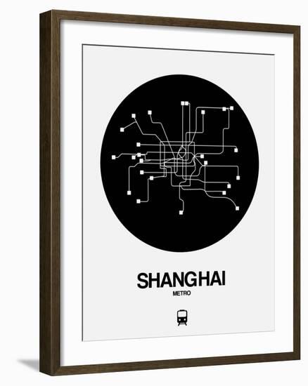 Shanghai Black Subway Map-NaxArt-Framed Art Print