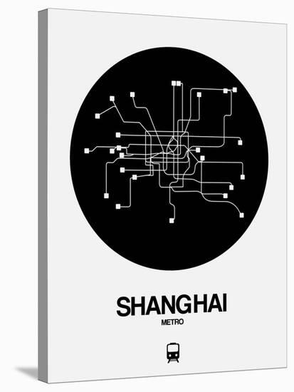 Shanghai Black Subway Map-NaxArt-Stretched Canvas