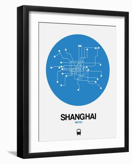 Shanghai Blue Subway Map-NaxArt-Framed Art Print