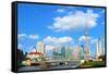 Shanghai Bund Garden Bridge Skyline-Aylandy-Framed Stretched Canvas