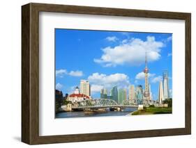 Shanghai Bund Garden Bridge Skyline-Aylandy-Framed Photographic Print