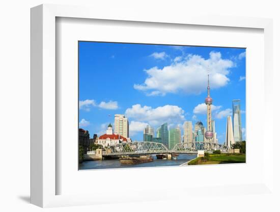 Shanghai Bund Garden Bridge Skyline-Aylandy-Framed Photographic Print