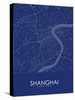 Shanghai, China Blue Map-null-Stretched Canvas