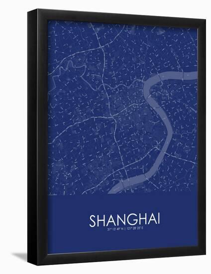 Shanghai, China Blue Map-null-Framed Poster