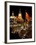 Shanghai, China Bund at Night Cars, Flags-William Perry-Framed Photographic Print