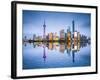 Shanghai, China City Skyline of the Pudong District.-SeanPavonePhoto-Framed Photographic Print