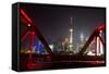 Shanghai, China, Evening Cityscape and Evening Lights-Darrell Gulin-Framed Stretched Canvas