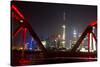 Shanghai, China, Evening Cityscape and Evening Lights-Darrell Gulin-Stretched Canvas