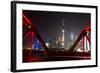 Shanghai, China, Evening Cityscape and Evening Lights-Darrell Gulin-Framed Photographic Print