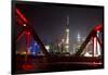 Shanghai, China, Evening Cityscape and Evening Lights-Darrell Gulin-Framed Photographic Print