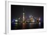 Shanghai, China, Evening Cityscape and Lights with River Reflection-Darrell Gulin-Framed Photographic Print