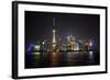 Shanghai, China, Evening Cityscape and Lights with River Reflection-Darrell Gulin-Framed Photographic Print