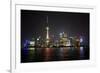 Shanghai, China, Evening Cityscape and Lights with River Reflection-Darrell Gulin-Framed Photographic Print