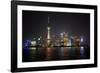 Shanghai, China, Evening Cityscape and Lights with River Reflection-Darrell Gulin-Framed Photographic Print