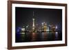 Shanghai, China, Evening Cityscape and Lights with River Reflection-Darrell Gulin-Framed Photographic Print