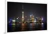 Shanghai, China, Evening Cityscape and Lights with River Reflection-Darrell Gulin-Framed Photographic Print