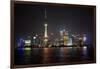 Shanghai, China, Evening Cityscape and Lights with River Reflection-Darrell Gulin-Framed Photographic Print