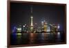 Shanghai, China, Evening Cityscape and Lights with River Reflection-Darrell Gulin-Framed Photographic Print