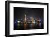 Shanghai, China, Evening Cityscape and Lights with River Reflection-Darrell Gulin-Framed Photographic Print