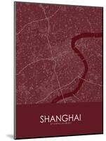 Shanghai, China Red Map-null-Mounted Poster
