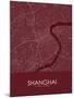 Shanghai, China Red Map-null-Mounted Poster