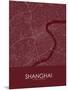 Shanghai, China Red Map-null-Mounted Poster