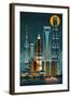 Shanghai, China - Retro Skyline (no text)-Lantern Press-Framed Art Print