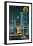 Shanghai, China - Retro Skyline (no text)-Lantern Press-Framed Art Print