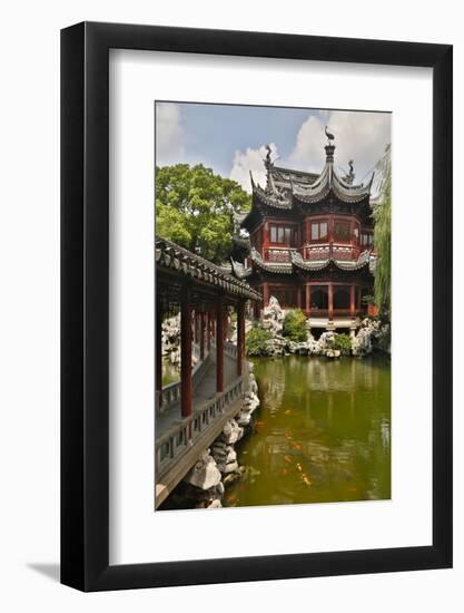 Shanghai, China Yu Garden and Oriental Styled Buildings-Darrell Gulin-Framed Photographic Print