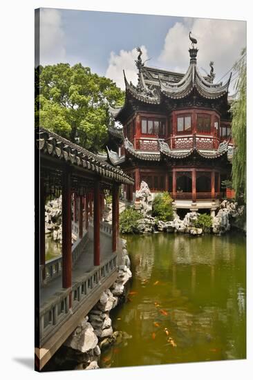 Shanghai, China Yu Garden and Oriental Styled Buildings-Darrell Gulin-Stretched Canvas