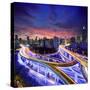 Shanghai City at Sunset with Light Trails-dellm60-Stretched Canvas