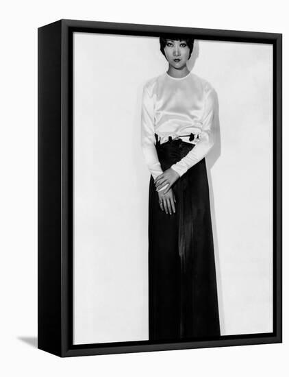 Shanghai Express, Anna May Wong, in Brown-And-White Satin Pajamas by Travis Banton, 1932-null-Framed Stretched Canvas