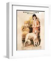 Shanghai Lady with Hound-null-Framed Premium Giclee Print